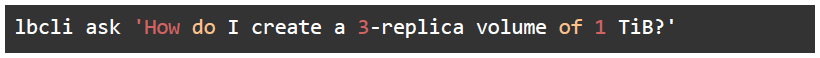 Creating a volume with lbcli command