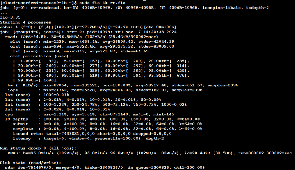 VM-4 running FIO